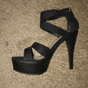 Suede strappy sandal pumps